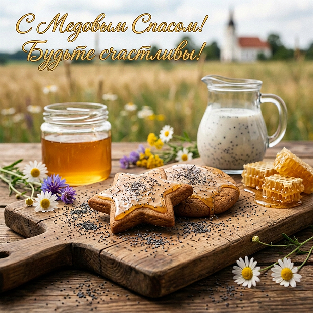 Красивая картинка с Медовым Спасом
