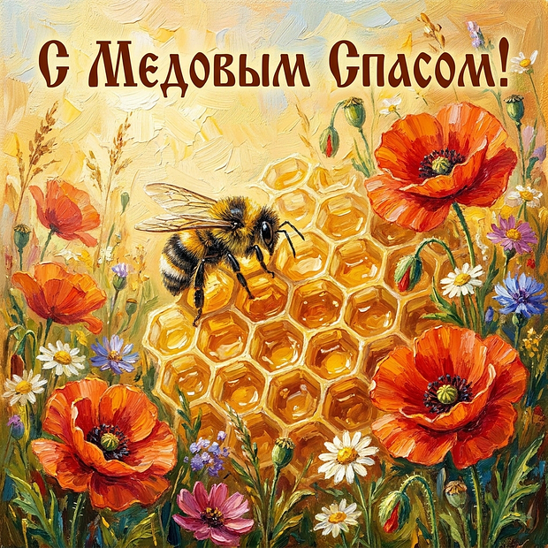 Открытка с Медовым Спасом
