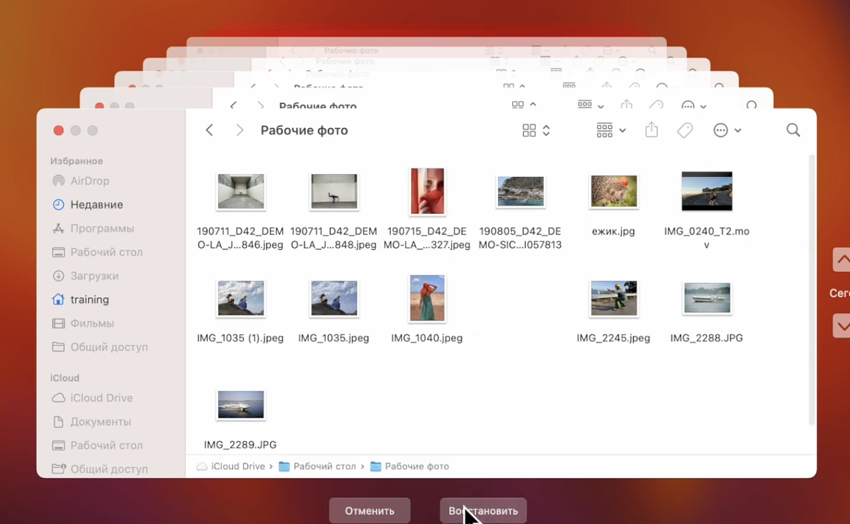 Если на Mac была заранее настроена система резервного копирования Time Machine, стоит проверить данные там