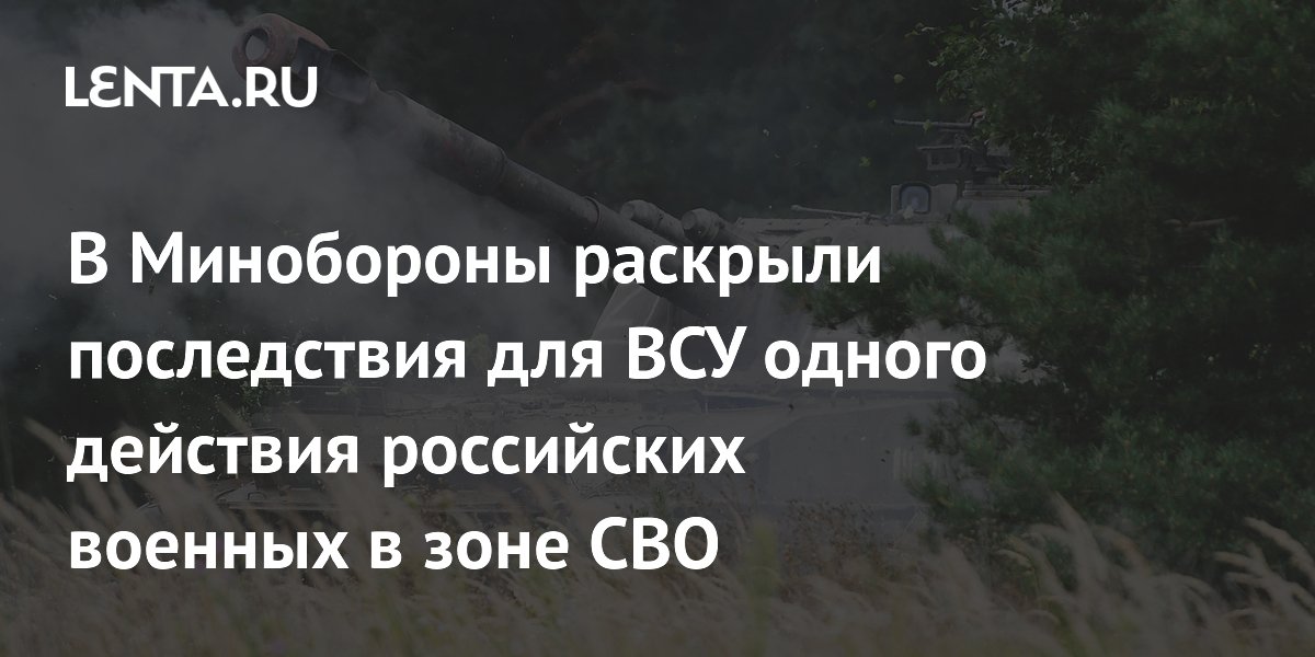 В Минобороны раскрыли последствия для ВСУ одного действия российских военных в зоне СВО