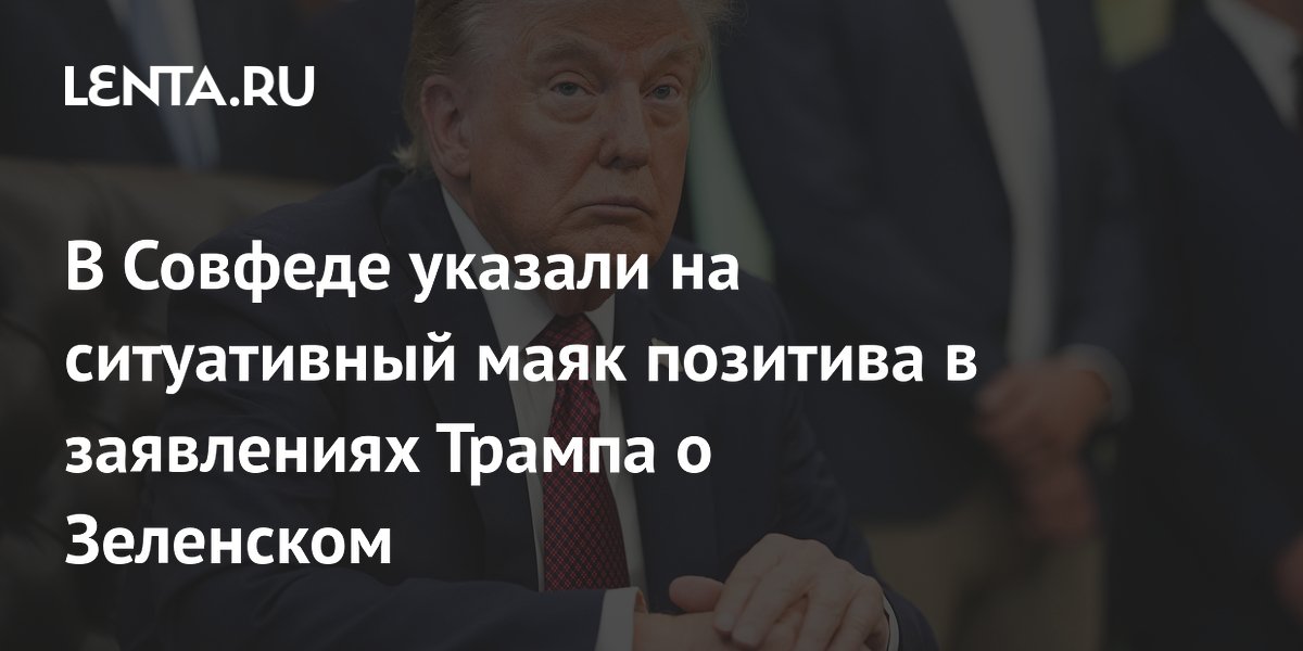 В Совфеде указали на ситуативный маяк позитива в заявлениях Трампа о Зеленском