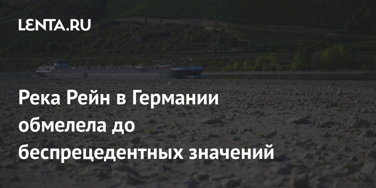 Река Рейн в Германии обмелела до беспрецедентных значений