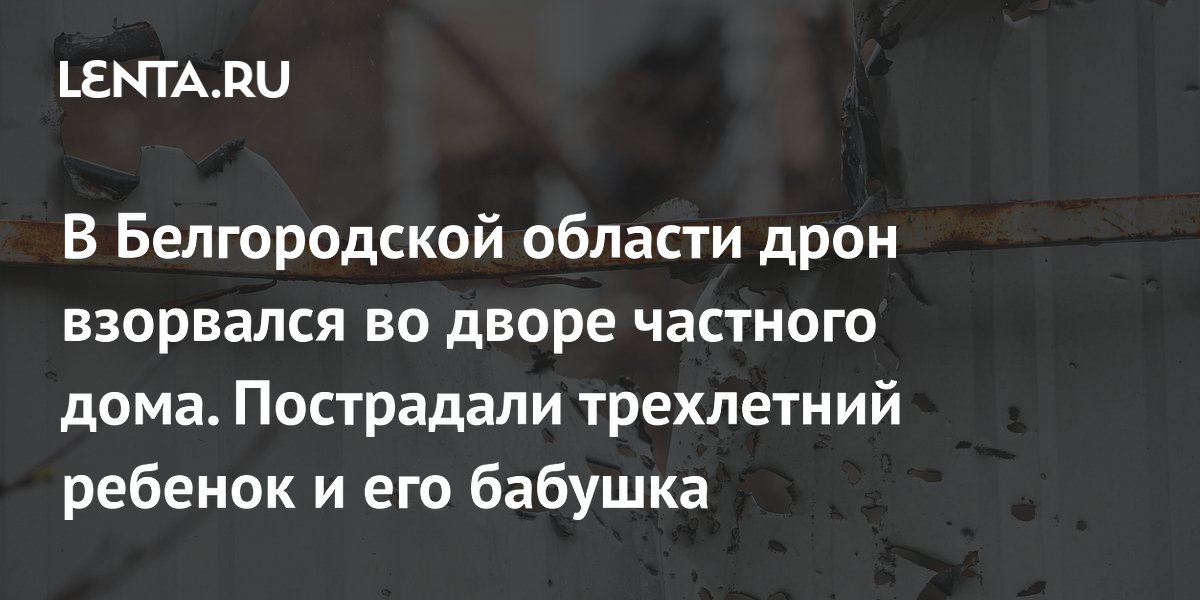 В Белгородской области дрон взорвался во дворе частного дома. Пострадали трехлетний ребенок и его бабушка