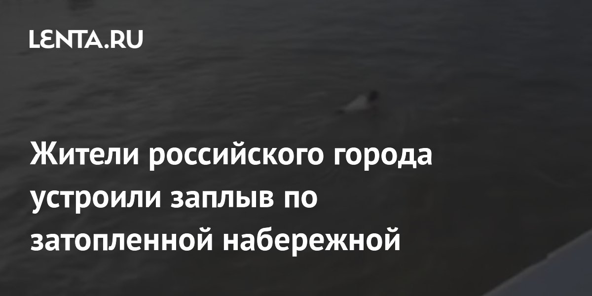 Жители российского города устроили заплыв по затопленной набережной