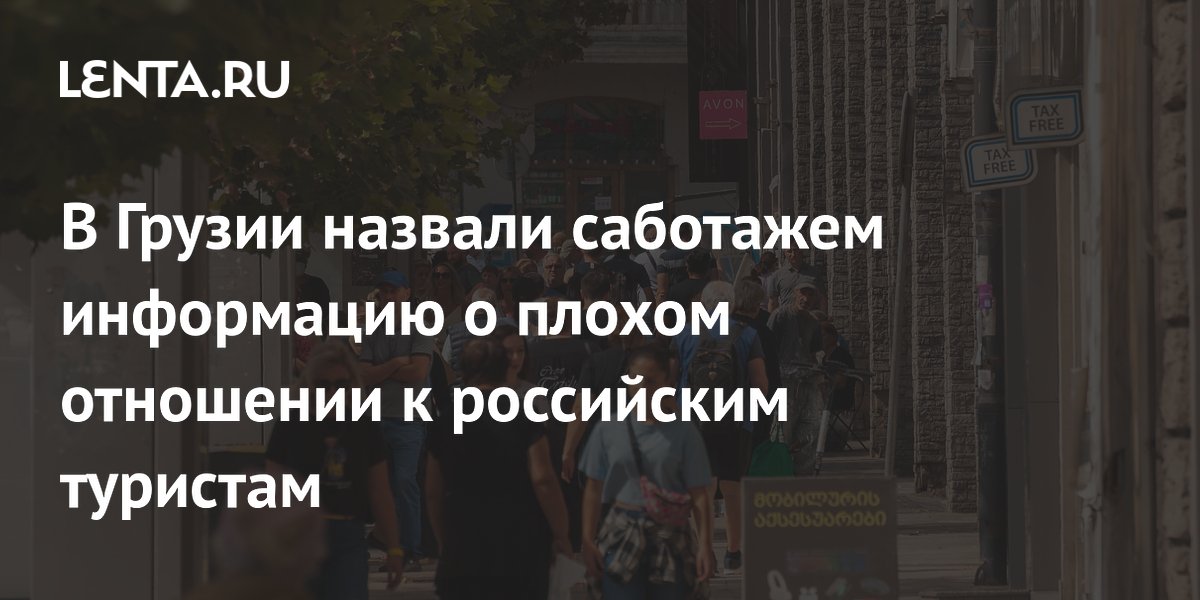 В Грузии назвали саботажем информацию о плохом отношении к российским туристам