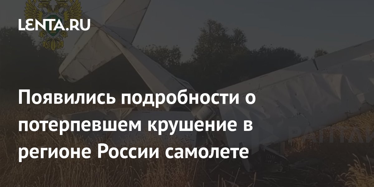 Появились подробности о потерпевшем крушение в регионе России самолете
