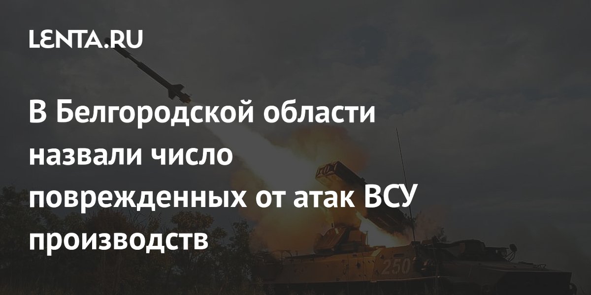 В Белгородской области назвали число поврежденных от атак ВСУ производств